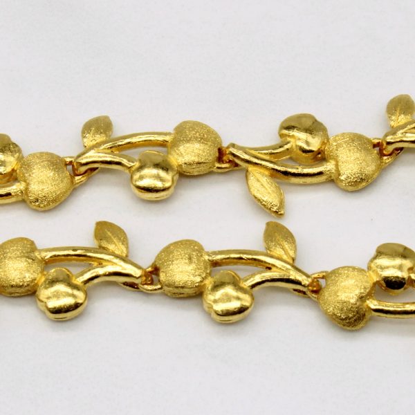 24k Yellow Gold Vine Bracelet | 7  | Fashion