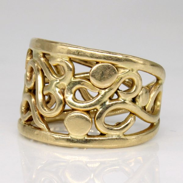 14k Yellow Gold Lattice Ring | SZ 6.5 | Online Sale