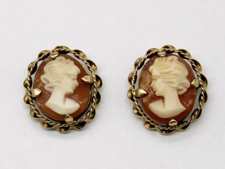 Carved Shell Cameo Earrings | 3.50ctw | on Sale