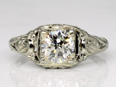 Art Deco Old European Diamond 14k Ring | 0.80ct | SZ 4.5 | For Sale