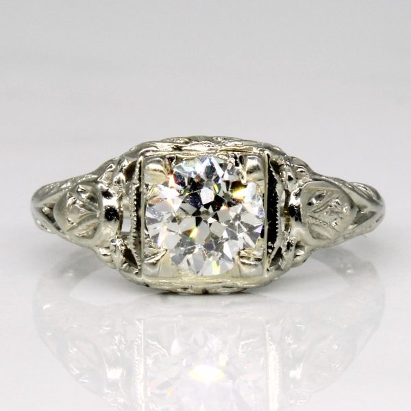 Art Deco Old European Diamond 14k Ring | 0.80ct | SZ 4.5 | For Sale