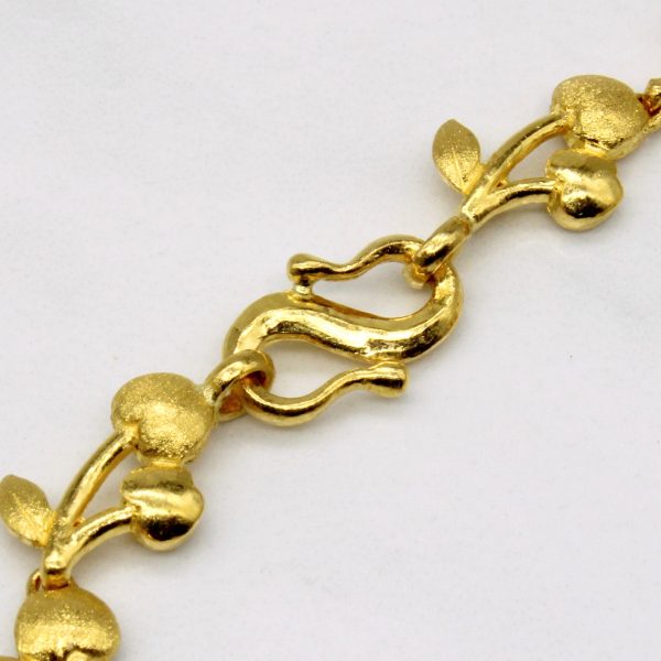 24k Yellow Gold Vine Bracelet | 7  | Fashion