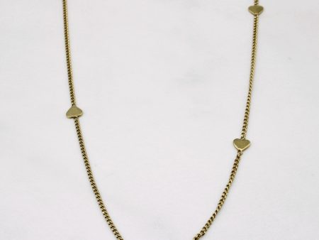 10k Yellow Gold Heart Link Chain | 23  | Online Hot Sale