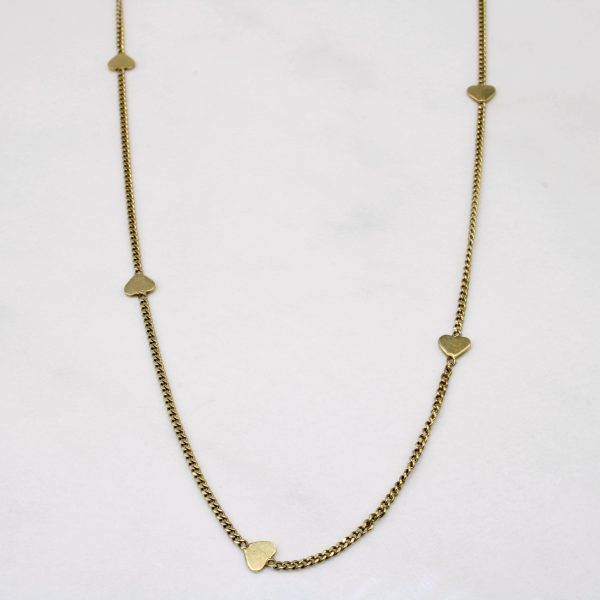 10k Yellow Gold Heart Link Chain | 23  | Online Hot Sale