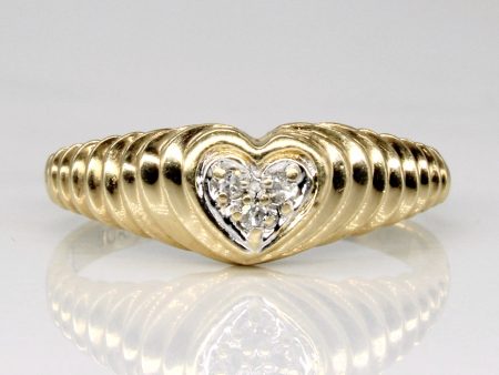 Diamond Heart Ring | 0.03ctw | SZ 7.5 | Discount