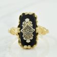 Black Onyx & Diamond Ring | 2.50ct, 0.01ct | SZ 6.25 | Discount