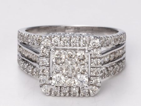 14k White Gold Diamond Ring| 1.24ctw | Sz 6.75 Online now