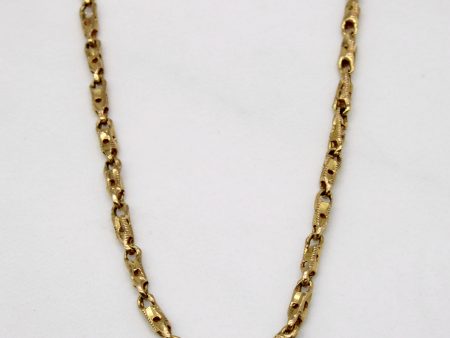 18k Yellow Gold Bar Link Chain | 22  | For Discount