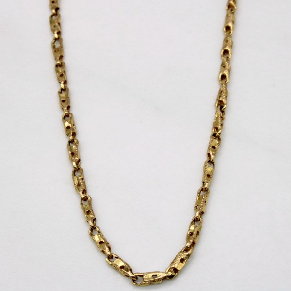 18k Yellow Gold Bar Link Chain | 22  | For Discount