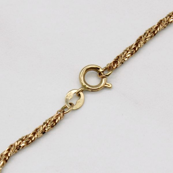 10k Yellow Gold Rope Chain Bracelet | 7.25  | For Discount