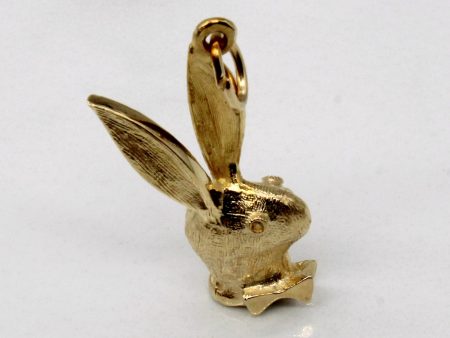 14k Yellow Gold Bunny Pendant Discount