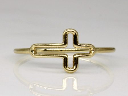 10k Yellow Gold Cross Ring | SZ 8 | Discount