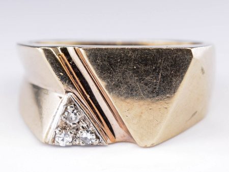 Abstract Triangular Diamond Signet Ring | 0.036ctw | SZ 8.25 | For Discount