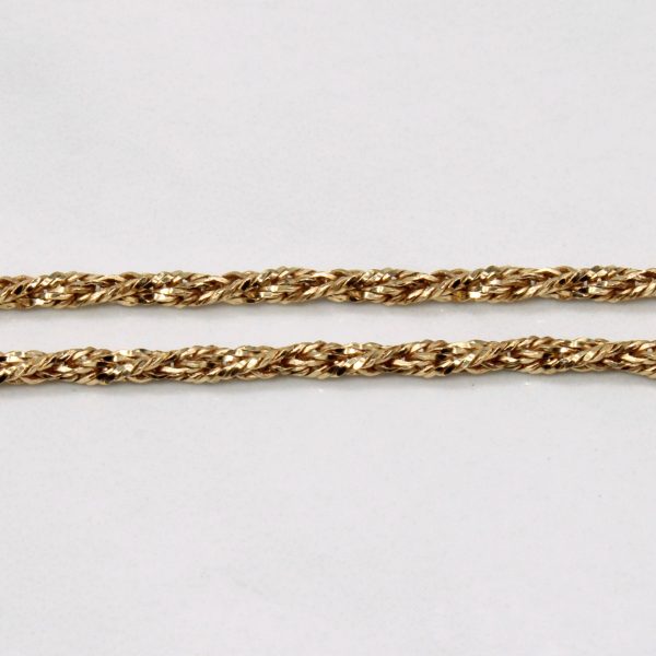 10k Yellow Gold Rope Chain Bracelet | 7.25  | For Discount