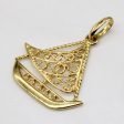 18k Yellow Gold Boat Charm Cheap