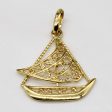 18k Yellow Gold Boat Charm Cheap