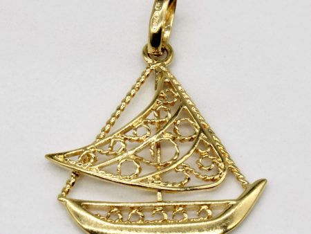 18k Yellow Gold Boat Charm Cheap