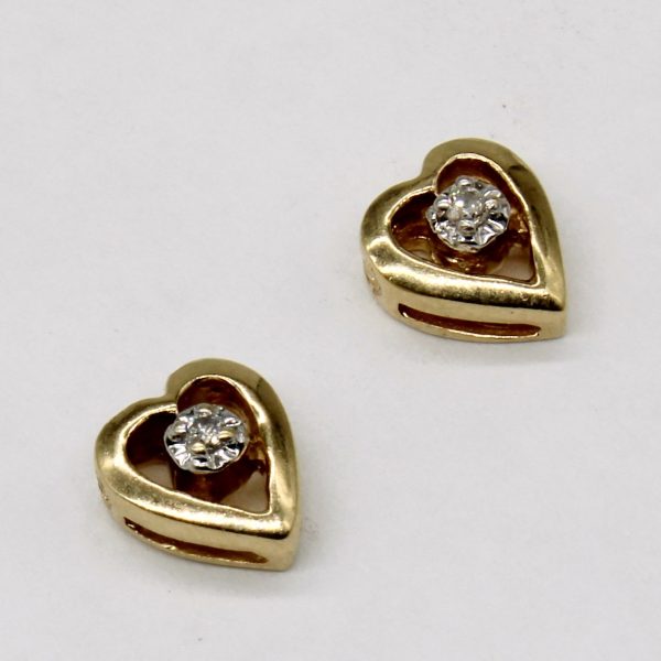 Diamond Heart Earrings | 0.02ctw | Hot on Sale