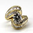 Bypass Multi Diamond Yellow Gold Ring | 2.28ctw | SZ 4.5 | For Cheap