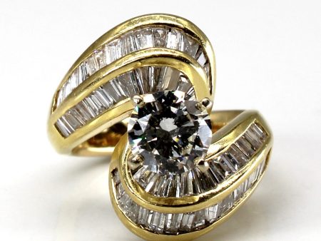 Bypass Multi Diamond Yellow Gold Ring | 2.28ctw | SZ 4.5 | For Cheap