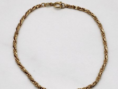 10k Yellow Gold Rope Chain Bracelet | 7.25  | For Discount