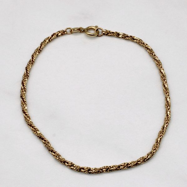 10k Yellow Gold Rope Chain Bracelet | 7.25  | For Discount