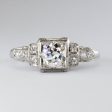 Art Deco Platinum Transitional Cut Diamond Ring | 0.35ct  | SZ 4.5 | Cheap