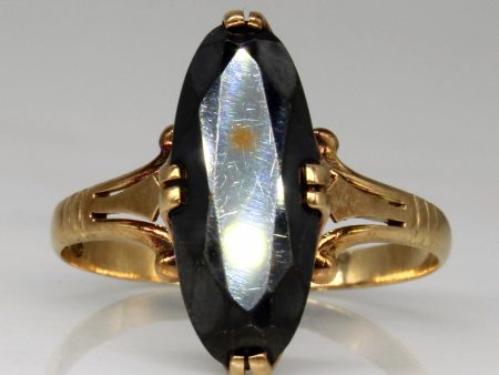 1938 Finish Hematite Cocktail Ring | 5.50ct | SZ 8 | Fashion