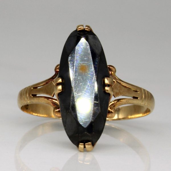 1938 Finish Hematite Cocktail Ring | 5.50ct | SZ 8 | Fashion