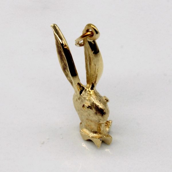 14k Yellow Gold Bunny Pendant Discount