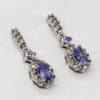 Tanzanite & Diamond Drop Earrings | 0.42ctw, 0.30ctw | Cheap