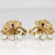 Birks  Vintage Opal & Ruby Earrings | 0.24ctw, 0.10ctw | Hot on Sale