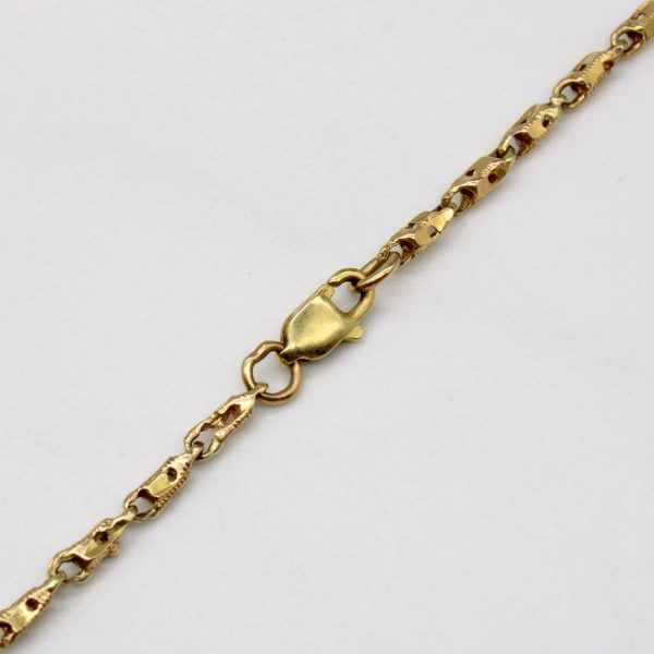 18k Yellow Gold Bar Link Chain | 22  | For Discount