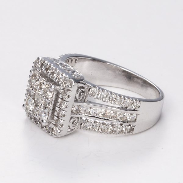 14k White Gold Diamond Ring| 1.24ctw | Sz 6.75 Online now