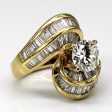 Bypass Multi Diamond Yellow Gold Ring | 2.28ctw | SZ 4.5 | For Cheap