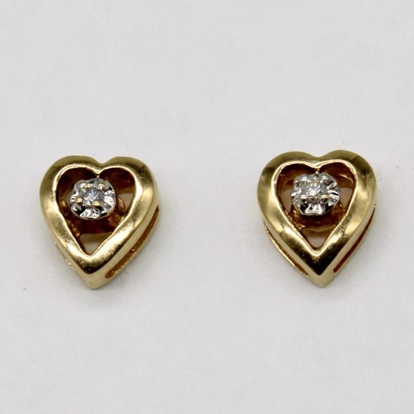 Diamond Heart Earrings | 0.02ctw | Hot on Sale