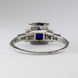 Art Deco Platinum Synthetic Sapphire Ring | 1.70ct  | SZ 5.5 | Online