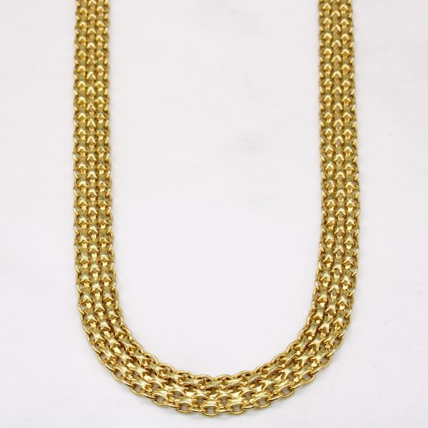 14k Yellow Gold Flat Link Choker | 15  | Online