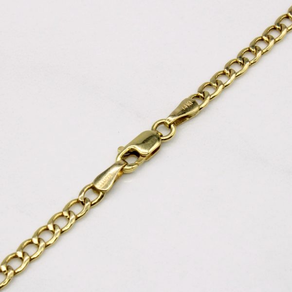 14k Yellow Gold Curb Link Chain | 24  | Fashion