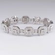 Art-Deco Inspired Geometric Halo Diamond Bracelet | 2.40ctw | 6.5  | Supply