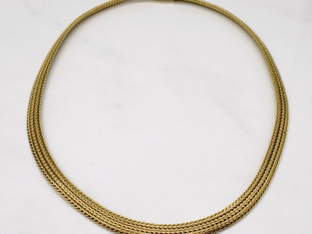 18k Yellow Gold Woven Link Chain | 17  | Online Hot Sale