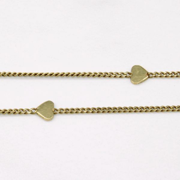 10k Yellow Gold Heart Link Chain | 23  | Online Hot Sale