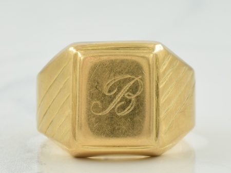 14k Yellow Gold  B  Initial Ring | SZ 10 | Discount