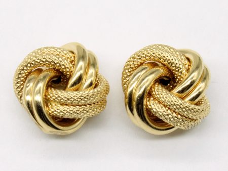 18k Yellow Gold Knot Earrings For Sale