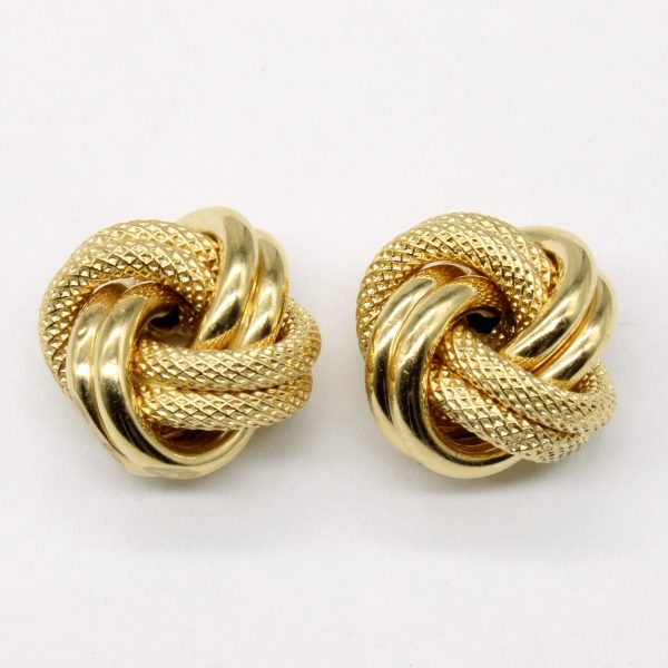 18k Yellow Gold Knot Earrings For Sale