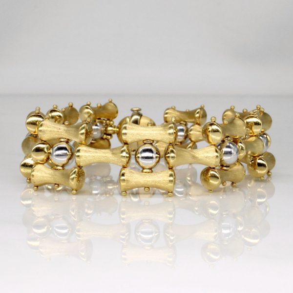 18k Two Tone Gold Bracelet | 7.5  | For Sale