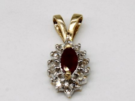 Vintage Ruby & Diamond Pendant | 0.14ct, 0.07ctw | Hot on Sale