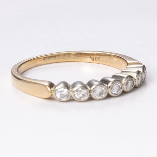 14k Yellow and White Gold Diamond Band | 0.21 ctw | Sz 6 Online