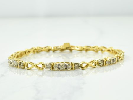 14k Yellow Gold Diamond Bracelet | 0.75ctw | 7.25  | For Discount