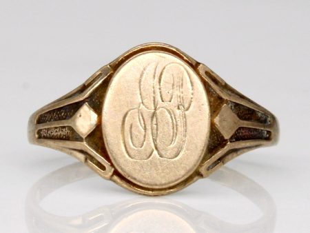 8k Yellow Gold  J.P.  Initial Ring | SZ 5.5 | For Discount